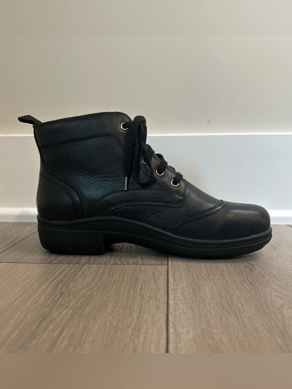 Alegria Size 39 | 9 Kylie Lace Up Oiled Black Ankle Arch Support Comfort Boots